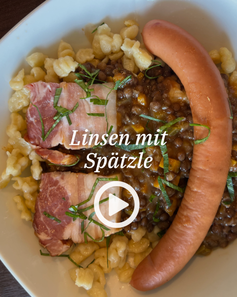 Linsen mit Spätzle